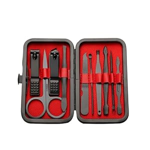 Nail Clippers Set Manicure Tools Carbon Steel Toenail Scissor Fingernail Trimmer Cutter Portable Nail Art Tool Kit,7PCS,A (10pcs A)