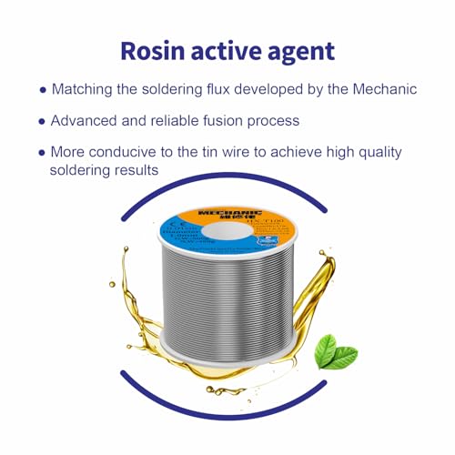 Image of 【Mechanic】HX-T100 500g Tin(Sn)63% / Lead (Pb)37% High Purity Rosin Core Solder Wire For Electrical Soldering With 1%-3% Solder Flux (1.0mm /500g)