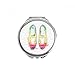 Colorful Hand Painted Canvas Shoes Pattern Hand Compact Mirror Round Portable Pocket Glass