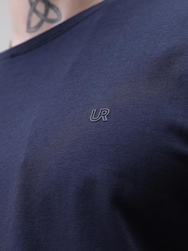 Image of TURMS Men's Casual Solid Round Neck T-Shirt, Odor Control, Stretchable & Breathable, Cotton Rich Fabric, Half Sleeve