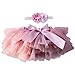 YONKOUNY Gonna Tutu Neonato Bambino Fotografia Prop Fascia Hairband Set Principessa Tulle Gonna per Compleanno Photography (Rosa Scuro, 6-12 Mesi)