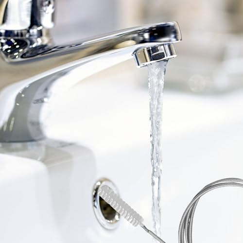 2 Strohbürsten & 1 Federbürste mit Einzelkopf, Flexible Abflussbürste mit Elastischem Edelstahl Zuverlässige Rohrreinigungsbürste für Autoschiebedächer Kühlschrankabflüsse Filtersysteme