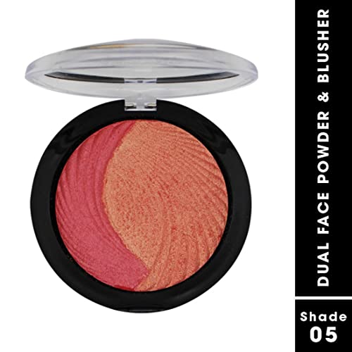Image of FASHION COLOUR Dual Face Powder & Blusher | Easy Blend | Highly Pigmented | Natural Glow | Face Makeup Blush For Cheekbones & Highlighting | Face Blusher For All Skin Tones | Shade 05