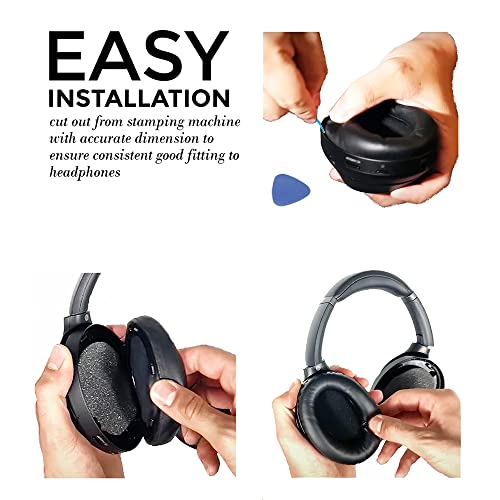 Almohadillas para auriculares Lambskin XM4 para Sony WH-1000XM4, repuesto de cuero auténtico de cordero, cojines auriculares (Plata) miniatura 7