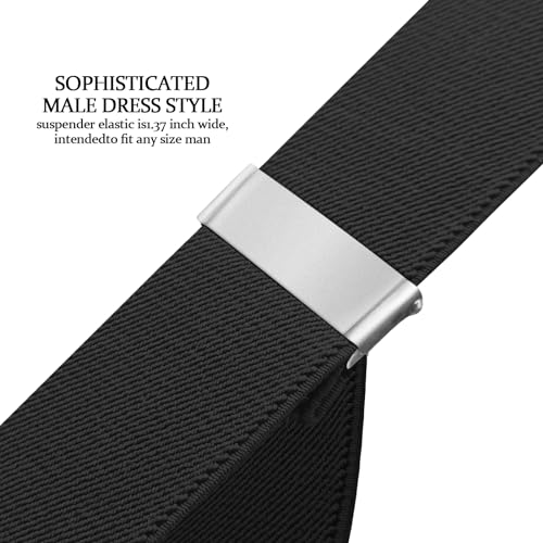 Image of Hook Suspenders for Men Swivel Hooks Adjustable Elastic Retro Suspenders