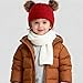 Yolyoo Fashion Winter Beanie Hat for Kids Baby,Knitted Warm Faux Fur Pompom Toddler Hat for Gils Boys White (US, Age, 0 Months, 6 Years, Red)