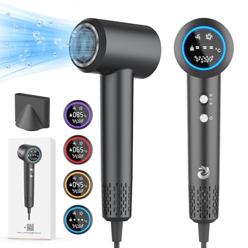 KARFUN Phon Capelli Professionale, 2200W Asciugacapelli Ionico Professionale, 400 Milioni di Ioni Negativi, 110000 RPM Asciugatura Rapida, Regolazione Intelligente Temperatura, Basso Rumore