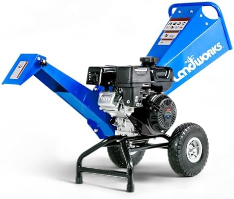 Landworks Wood Chipper Shredder Mulcher Heavy Duty Compact Rotor Assembly Design 3" Inch Max Capacity,Gas Powered