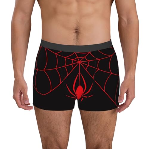 Red Spider and Spider Web Men's Boxer Briefs Lightweight Soft Comfort Breathable Stretch Underwear2