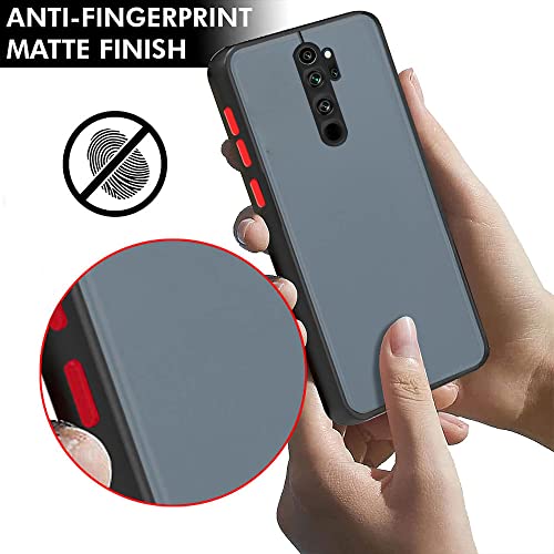 Image of TheGiftKart Translucent Hybrid Back Case Cover for Mi Redmi Note 8 Pro | Smoked Matte Back | 360 Degree Protection | Protective Hard Back Cover Case for Redmi Note 8 Pro (PC & TPU, Black Bumper)