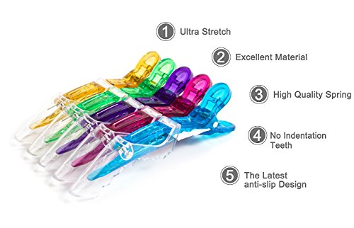 Set de 10 pinzas Croc transparentes para cabello miniatura 7