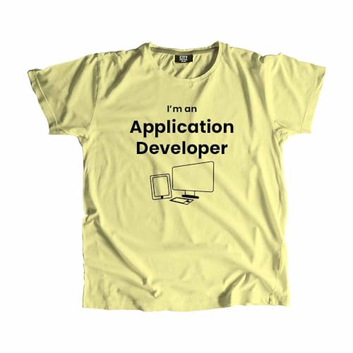 T-shirt Application Developer jaune beurre avec finitions haut de gamme