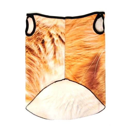 yueton 1 Pack Cute Orange Tabby Cat Face Mask Fun 3D Animal Neck Gaiter Face Mask Dust Face Cover with Ear-Hanging for Women Men3