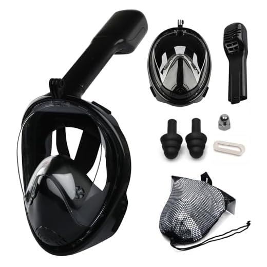 Mascara De Mergulho Snorkel Dobrável Com Visão Panorâmica de 180 Graus e Suporte Para Câmera (Preto L/XL(G/GG))
