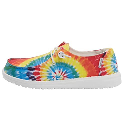 Image of HEYDUDE Women's Wendy Mandala Tie Dye Size 10 | Women's Shoes | Women's Lace Up Loafers | Comfortable & Light-Weight