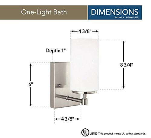 4124601-962 Alturas Wall/Bath One - Light Brushed Nickel Wall Bath Fixture