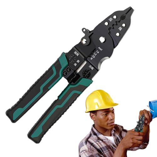 Spelafili Elettrico - Spelacavi e Crimpatore | Pinza Multifunzionale per Fili Elettrici | per Elettricisti, Uso Domestico, Automobilistico, Costruzione, Industriale, Riparazioni e Officine