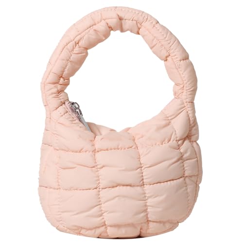 Image of Quilted MINI Handbag and Purses Women Puffer Nylon Hobo Cotton Padded Purse Work Travel Lightweight