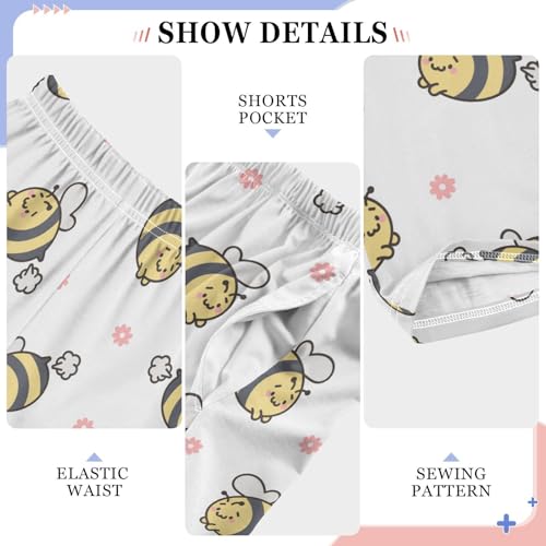 Boys' Pants Funny Farting Bees and Flower Long Bottoms Jogger Pants Elastic Waist Trousers with Pockets S-XL4