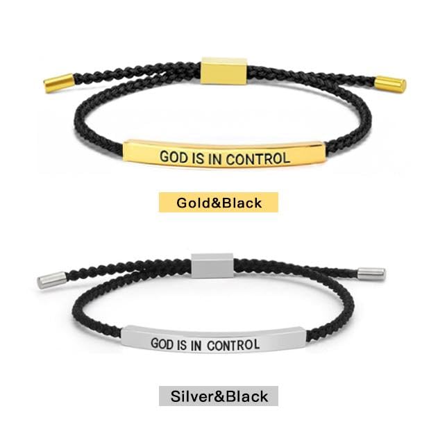 Inspire Bracelet GOD IS IN CONTROL - Elegant Design with Unique Patterns and Letters2