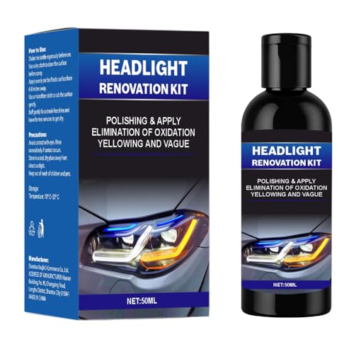 Image of GlareFix Car Headlight Restoration Kit -Removes Yellowing,Fades & Scratch,Long-Lasting Headlight Restoration,50ml Liquid Application Sponge & Cloth Included