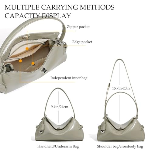 Leather Shoulder Bag for Women，Commuter Handbags with Removable Shoulder Strap,Tote Bags Purse for Work4