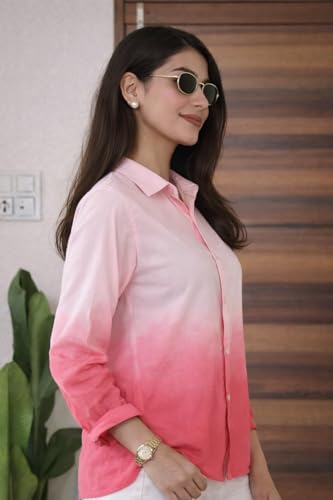Image of Women's Korean Style 3 /4 Sleeve Oversized Button Down|| Workwear Top Shirt for Office & Casual Wear Women Shirt || Shirt for Woman || Top for Women (L-98-101)