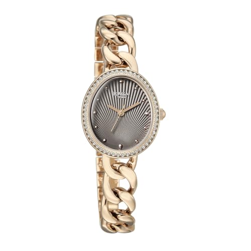 Image of Titan Raga Spotlight with Quartz Analog Grey 11C Dial Rose Gold Brass Strap Watch for Women - 95429WM01