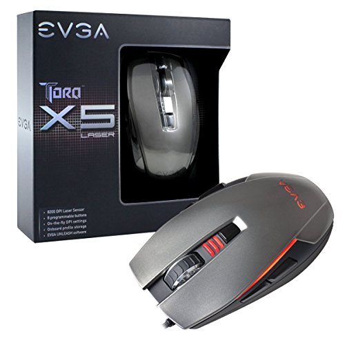 Evga Torq X5L Gaming Mouse/Customizable/8200 Dpi/5 Profiles/8 Buttons/Ambidextrous (901-X1-1051-Kr),Black #TOP18