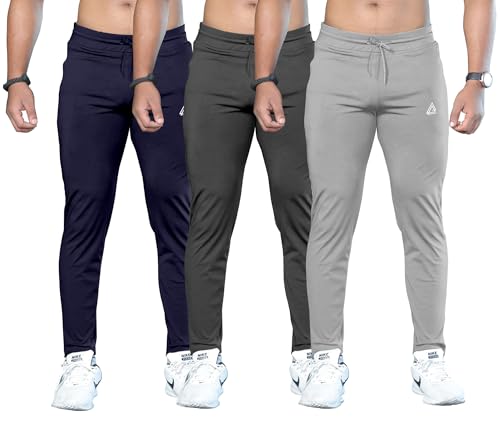 Image of FTX Men Solid Regular Fit Polyester Track Pant (Pack of 3)