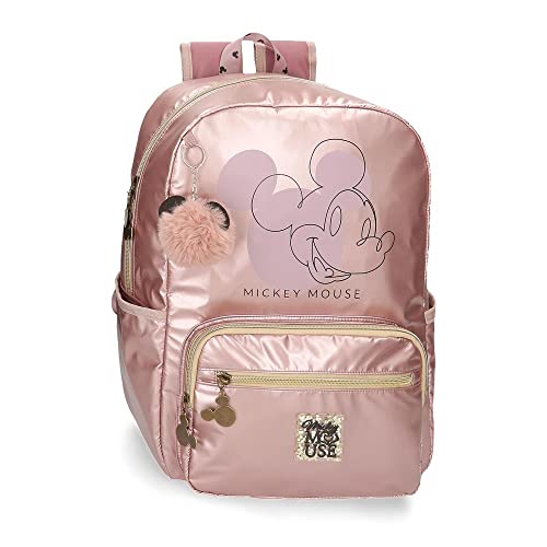 Mochilas Para Portatiles Disney Mickey Outline Mochila Escolar para Portátil Rosa 32x42x15 cms Poliéster 20,16L