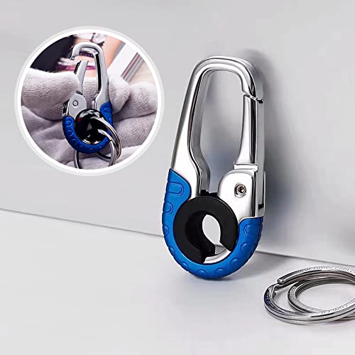 Qitiieli Men's Car Key Chain, Creative Stainless Steel Keychain, Car Keychain For Men, Men's Metal Waistband Car Keychain, Double Ring Design, Heavy Duty Double Layer Anti-Loss Car Keychain #TOP1