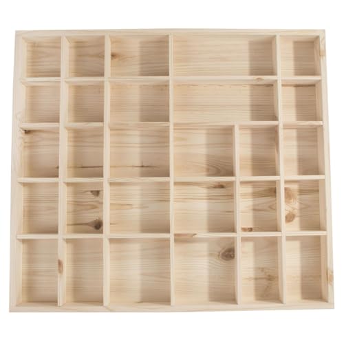 WooDeeDoo Wooden Trinket Display Shelf with 28 Compartments 