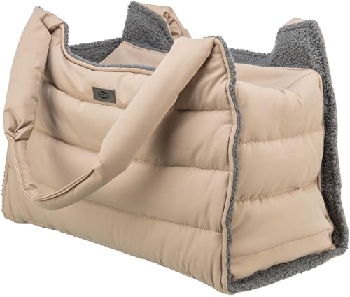 TRIXIE Transporttasche Gina für Hunde in beige/grau – praktische Tragetasche zum Transportieren deines Vierbeiners – modernes & Zeitloses Design – 28849