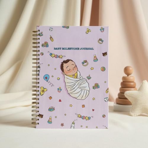 Image of Baby Memory Book & Milestone Journal 0-4 Years | Keepsake Record Book with Photo Space & Guided Prompts | Perfect Baby Shower & New Parents Gift | A5 Hardcover, 90 Pages (Sleepy baby - pink)