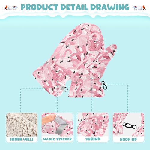 Kids Mittens Winter Fleece Gloves Toddler Warm Snow Gloves Flamingo for Girls Boys4