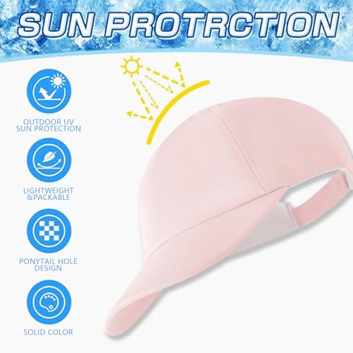 Jastore Kids Baseball Hat Visor Little Girl Sun Protection Hat Ponytail Hole Sun Hat Beach Sun Hat for Children3