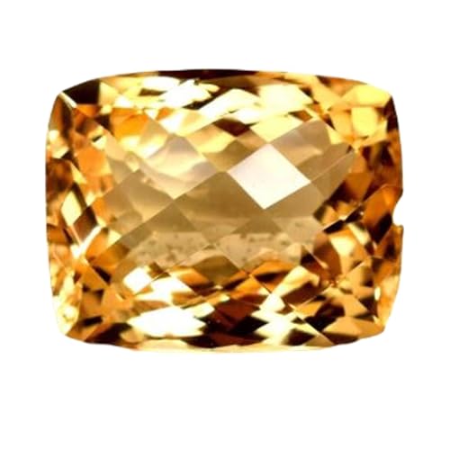 Citrine naturelle taille coussin pierre précieuse facettée pour fabrication bague et collier DIY
