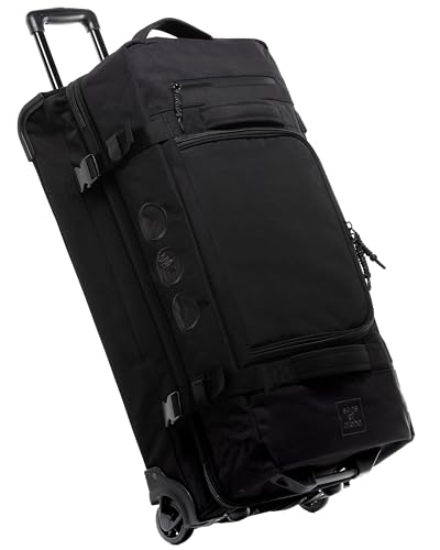 SONS OF ALOHA XL Reisetasche mit 2 Rollen Kane Rollkoffer 80 cm Koffer Sporttasche Reise-Trolley recyceltes Meeresplastik 120L, schwarz