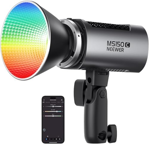 NEEWER MS150C RGBWW Luz de Vídeo LED con 2,4G/App Control, 150W M...
