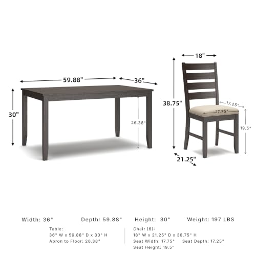Image of Signature Design by Ashley Rokane 7-Piece Dining Table Set for 6, Brown