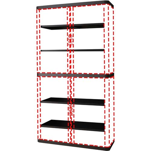 PPR366014192396 - Paperflow USA easyOffice 80 Black Storage Cabinet Top, Back, Base and Shelves