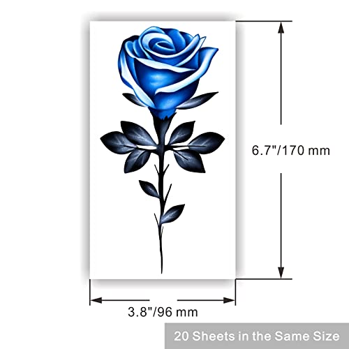 Womaha Flower Series 20 Sheets Color Temporary Tattoos for Women and Girls Fake Tattoo Stickers, 170*96mm - Image 4