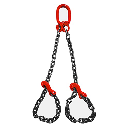 Élingue à chaîne G80 2t 1m pour levage de moteur avec crochets de préhension de sécurité