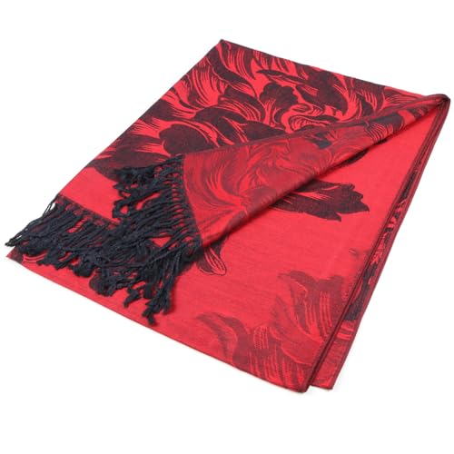 Women's Pashmina Shawls and Wraps Reversible Floral Flower Rave Scarf4