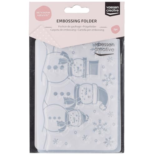 Vaessen Creative Dossier de Gaufrage Bonhommes de Neige 14,6 x 10,7 cm – Classeur de Gauffrage pour Carterie, Scrapbooking, Journaling – Réutilisable,...