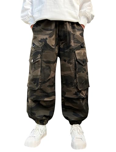 Boys Camo Cargo Pants Baggy Ankles Trousers 6-12 Years