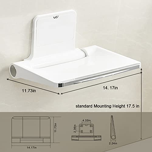 Folding Shower Seat Wall Mounted Bath Chair Shoe Bench Rest Stool Chair Bathroom Stool Holds Up To 400Lbs #TOP2