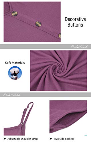 Image of MISFAY Women's Summer Spaghetti Strap Casual Swing Tank Beach Cover Up Dress with Pockets
