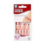 KISS Everlasting French Pedicure Kit, Chip-Free Glue-On Fake Toenails, Real Short Length, Style “Limitless”, Flexi-Fit Technology, Pink Gel Nail Glue, Mini File, Manicure Stick & 24 False Toenails